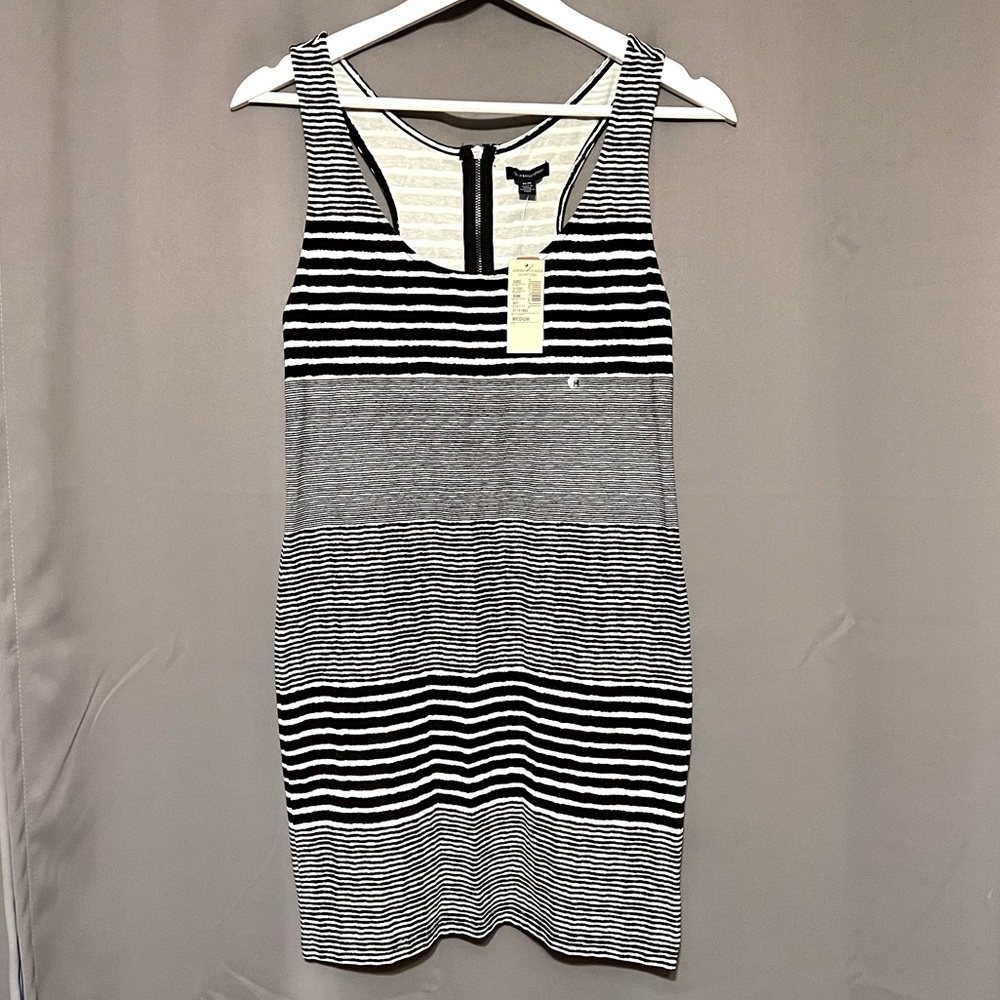 NWT - American Eagle bodycon dress. Black and white striped.